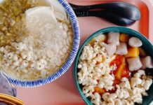 花吃了豆的餐點烤豆花、白豆花