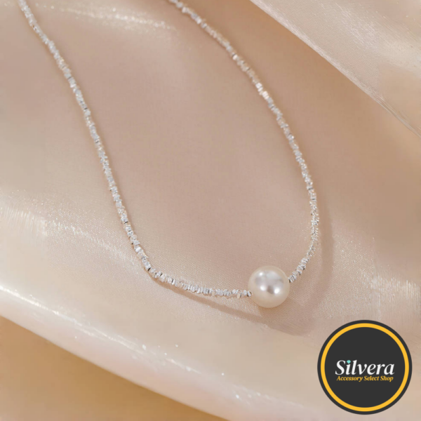 Silvera 飾品碎銀珍珠項鍊 純銀999